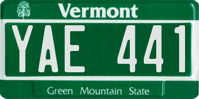 VT license plate YAE441