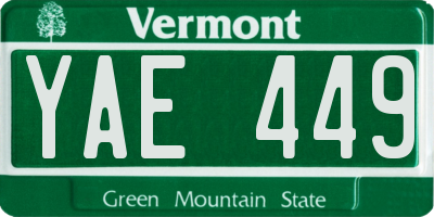 VT license plate YAE449