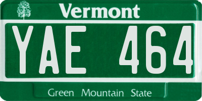 VT license plate YAE464