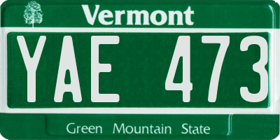 VT license plate YAE473
