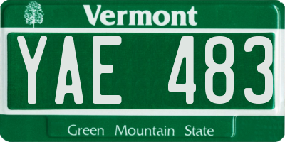 VT license plate YAE483