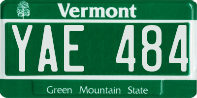 VT license plate YAE484