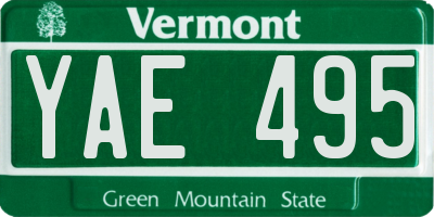 VT license plate YAE495