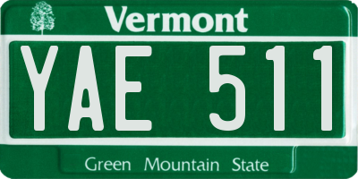 VT license plate YAE511