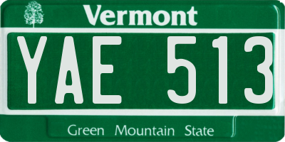 VT license plate YAE513