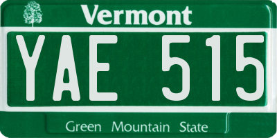 VT license plate YAE515