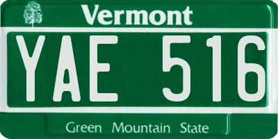 VT license plate YAE516