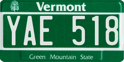 VT license plate YAE518