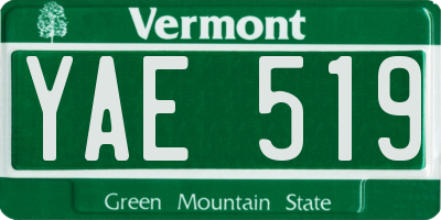 VT license plate YAE519