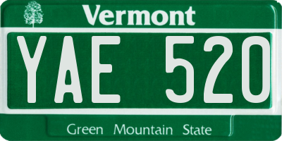 VT license plate YAE520