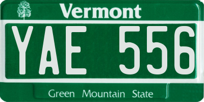 VT license plate YAE556