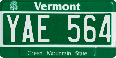 VT license plate YAE564