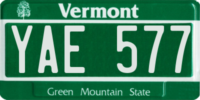 VT license plate YAE577