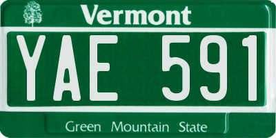 VT license plate YAE591