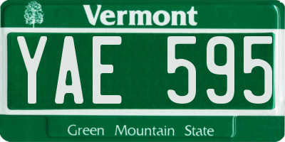 VT license plate YAE595