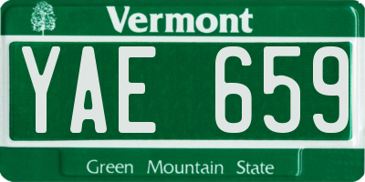 VT license plate YAE659