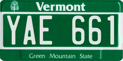 VT license plate YAE661