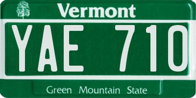 VT license plate YAE710