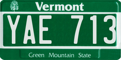 VT license plate YAE713