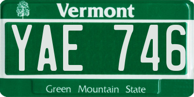 VT license plate YAE746