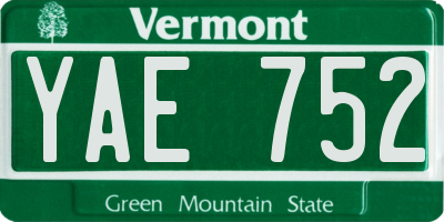 VT license plate YAE752