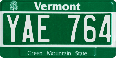 VT license plate YAE764