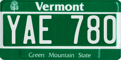 VT license plate YAE780