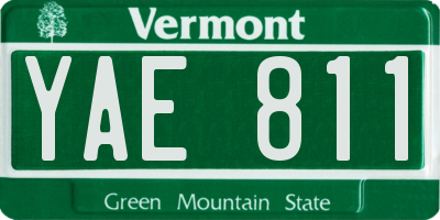 VT license plate YAE811