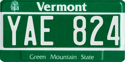 VT license plate YAE824