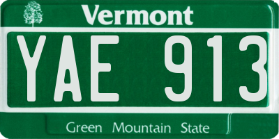VT license plate YAE913