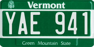 VT license plate YAE941