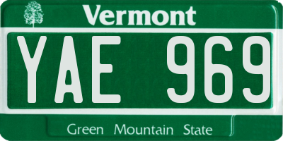 VT license plate YAE969