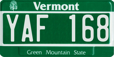 VT license plate YAF168