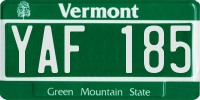 VT license plate YAF185