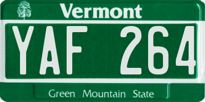 VT license plate YAF264
