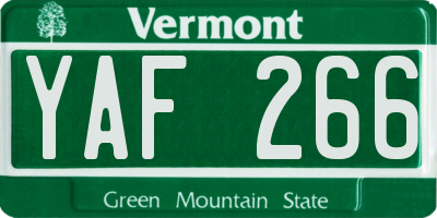 VT license plate YAF266