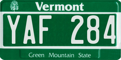 VT license plate YAF284