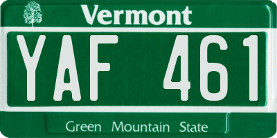 VT license plate YAF461