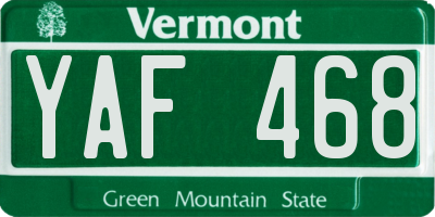 VT license plate YAF468