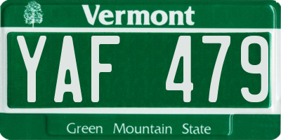 VT license plate YAF479