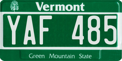VT license plate YAF485