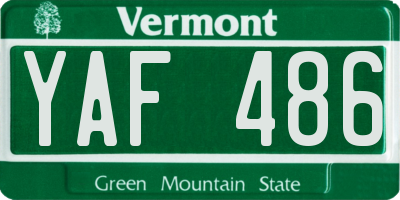 VT license plate YAF486