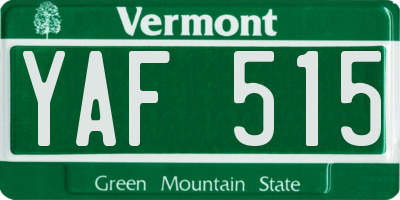VT license plate YAF515