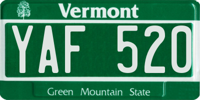 VT license plate YAF520