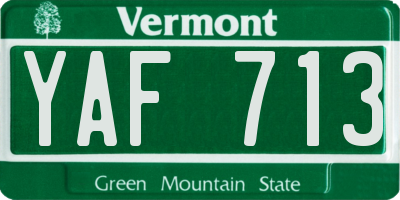 VT license plate YAF713