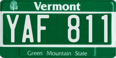 VT license plate YAF811