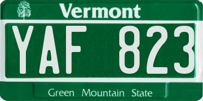 VT license plate YAF823