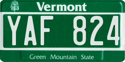VT license plate YAF824