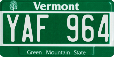 VT license plate YAF964