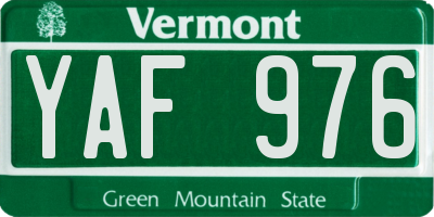 VT license plate YAF976